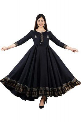 Womens Embroidered Rayon Anarkali Kurta|Gown for Women 