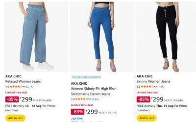 Womens Jeans Starts @299.