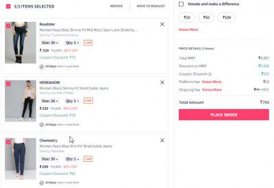 Myntra : Women's Jeans Starts ₹299 | Upto 80% Off + Get Extra 20% Off Via Coupon