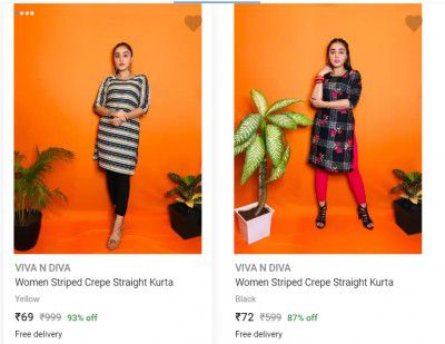 Womens Kurtas Starting at ₹69