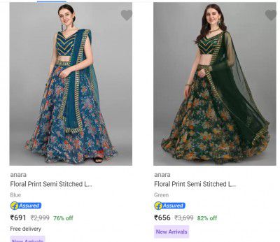 Women's Lehenga Cholis up to 82% Discount