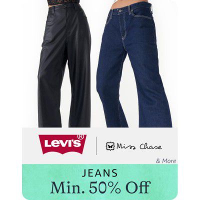 Women's Levis, Miss Chase & More Jeans available @ minimum 60% off
