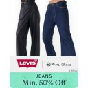 Women's Levis, Miss Chase & More Jeans available @ minimum 60% off...