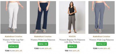 Womens Palazzos Upto 80% Off