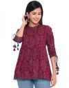 Womens Rayon Print Regular Wear Top...