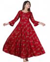 Womens Rayon Printed Anarkali Kurta...