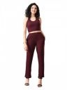 Women's Ribbed Co-ord Set | Sleeveless Crop Top & Straight Pants...