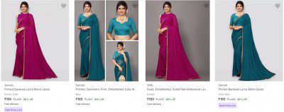 Women's Saree Upto 90% Off Starts From Rs 169