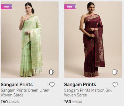 Womens sarees Starting at ₹60 