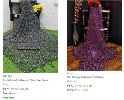Women's Sarees up to 94% off