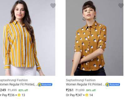 Womens Shirts Upto 86% off