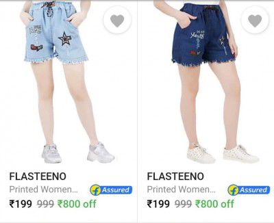 Women's Shorts Upto 86% Off