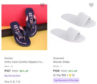 Womens Slides Starting @ ₹107