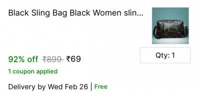 Shopsy : Womens Sling Bag (Black)