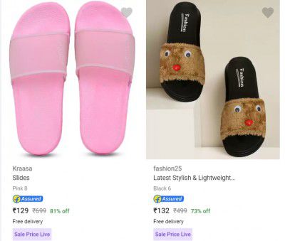 Women's Slippers & Flip Flops @ ₹129