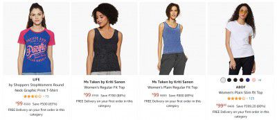 Women's Tops & T-shirts from Rs.99
