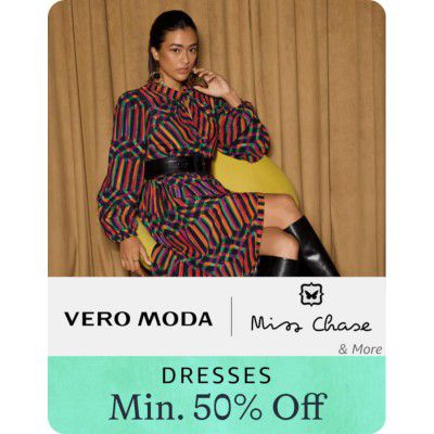 Women's Vero Moda & Miss Chase Dresses @ minimum 60% off