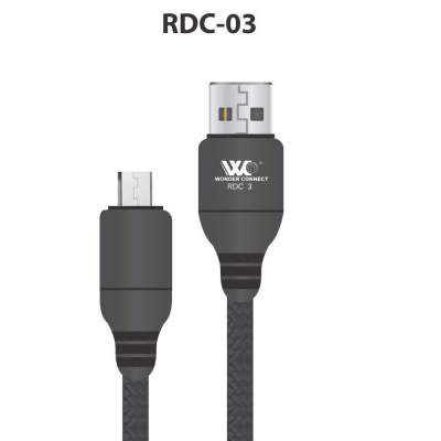 Wonder Connect RDC-3 Data Cable 2.1A Copper Wire Tangle Free Rapid Charge,1Meter(Android) Black
