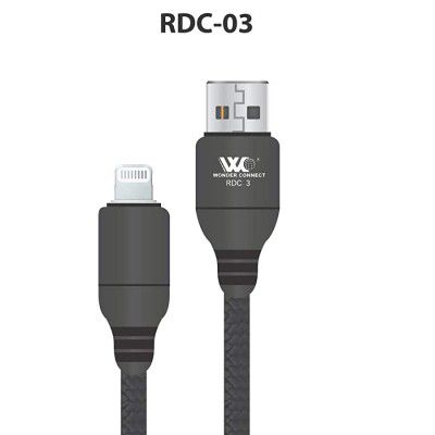 Wonder Connect RDC-3 Data Cable 2.1A Copper Wire Tangle Free Rapid Charge,1Meter(iPhone) Black