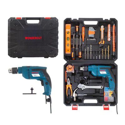 Wonder Cut WC-13DK-500Professional Tool Kit - Power-Packed 780W Impact Drill Set With 115 Accessories, Copper Armature, 13Mm Chuck, Variable Speed, And Reverse/Forward With Carrying Case