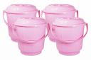 Wonder Homeware 5 Liter Plain LT Heavy Quality Plastic Bucket with Lid,for use in Bathroom, Kitchen, Laundry, Garage,Pack of 4 Pc, 5 Liter, Blue Color (Pink)...