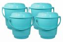 Wonder Homeware 5 Liter Plain LT Heavy Quality Plastic Bucket Pack of 4 Pc, 5 Liter, Blue Color (Green)...