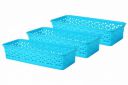 Wonder Homeware Alexa 9 Multipurpose Tokri, Set of 3 Pcs, Cyan Color...