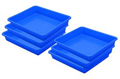 Wonder Homeware Exel Small Tray Heavy Quality, Set of 6 Pcs, 2 LTR, Blue Color