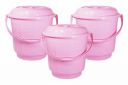 Wonder Homeware Prime 5 Liter Plain LT Heavy Quality Plastic Bucket with Lid,for use in Bathroom, Kitchen, Laundry, Garage,Pack of 3 Pc, 5 Liter, Blue Color (Pink 2)...