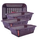 Wonder Homeware Prime Natasha 1013 Multipurpose Basket, Set of 4 Pcs 4 Ltr, Brown Red Green Grey Color (Brown 2)...