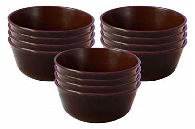 Wonder Homeware Prime Sigma 1000 Microwave Safe Bowl Set, Mixing Bowl, 12 Pcs Bowl 450 ml White Color (Brown)