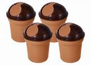 Wonder Homeware Server Euro Dustbin for Car/Desk, Set of 4 Pc Dustbin 2 LTR, Camel Color...
