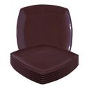 Wonder Microwave Safe Unbreakable Square Full Plates, Set of 6 Pcs, Brown Color, Made in India...