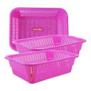 Wonder Natasha 1013 Fruit & Vegetable Multipurpose Basket, 3 Pieces, Pink...
