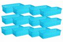 Wonder Plastic Alexa 9 Multipurpose Tokri for Drawer Dividers/Storage Tokri, Set of 12 Pcs, Cyan Color...