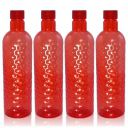 Wonder Plastic Hammer Fridge Bottle Set, 4 Pcs Bottle 1000 ml, Red Color, Made in india...