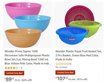 Wonder Plastic Home & Kitchen Products Up to 90% off