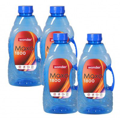 Wonder Plastic Maxo 1800 Fridge Water Bottle Set, 4 Pc Bottle 1800 Ml, Blue Color, Made In India