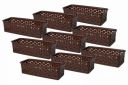 Wonder Plastic Prime Alexa 9 Multipurpose Tokri for Drawer Dividers/Storage Tokri, Set of 9 Pcs, Brown Color...