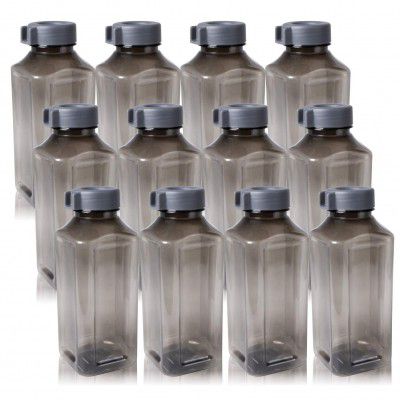 Wonder Plastic Prime Atlanta 400 Fridge Bottle Set, 12 Pc Bottle, 400 ml, Grey Color, Made in India