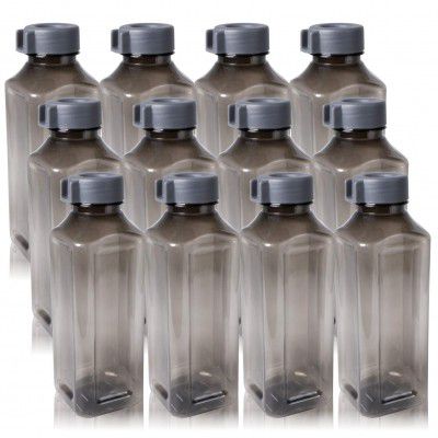 Wonder Plastic Prime Atlanta 600 Fridge Bottle Set, 12 Pc Bottle, 600 ml, Grey Color, Made in India