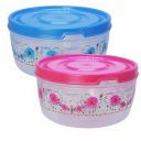 Wonder Plastic Prime Food Saver 2000 & 3000 Round Printed Container, Set of 2 KBS00435...