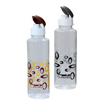 Wonder Plastic Prime Polo Fridge Bottle Set 2 Pcs Bottle 800 ml Grey Brown Color Made in India