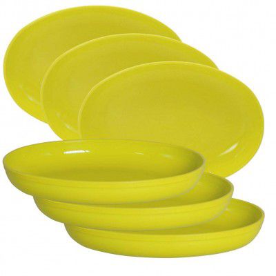 Wonder Plastic Prime Sigma Snacker Mixing Bowl, 500 ml Set of 6, Green Color