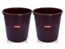 Wonder Plastic Prime WBP 101 Open Dustbin Set, 2 pc 6 LTR, Brown Color, Made in India KBS02389...