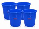 Wonder Plastic Prime WBP 101 Open Dustbin Set, 4 pc 6 LTR, Blue Color, Made in India KBS02393...