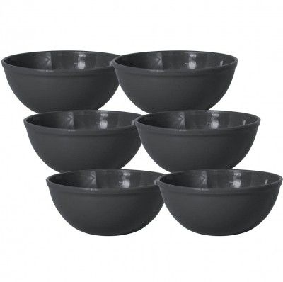 Wonder Plastic Sigma 1000 Microwave Safe Bowl Set, 6 pc Bowl 650 ml, Grey Color, Made in India, KBS03333