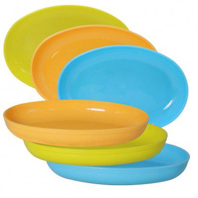 Wonder Plastic Sigma Snacker Microwave Safe Bowl Set, 6 pc 500 ml, Cyan Yellow Green Color,KBS03431