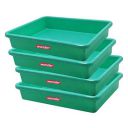 Wonder Prime Plastic Exel Medium Ractangular Multipurpose Organising & Storage Tray Set, 4 Pc Set, Green Color, Made In India, Kbs02273...