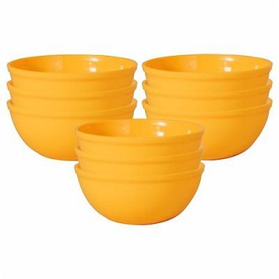 WONDER Sigma 1000 Microwave Safe Multipurpose Plastic Bowl Set, 12 pc Bowl 650 ml, Yellow Color